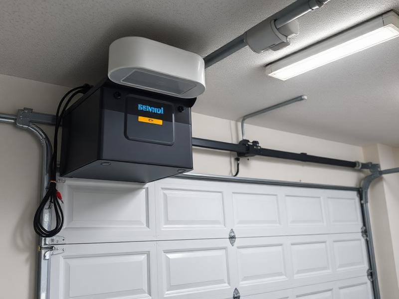LiftMaster garage door opener with integrated battery backup system